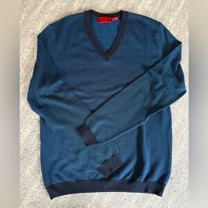 HUGO Blue V-Neck Sweater